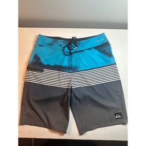 Quiksilver Highline Board Shorts Swim Trunks‎ Water Repellent Striped Size 29